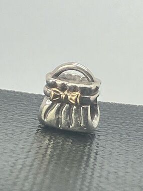 Pandora 925 ALE Pandora Two Tone Bow Purse Charm | # 790474